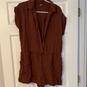 Old Navy Rust Brown Button-Front Romper